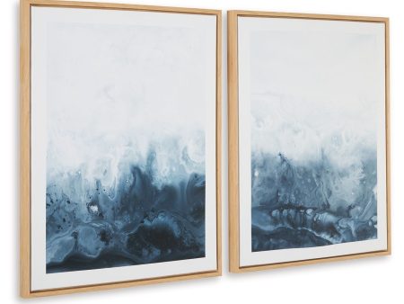 Holport - Blue   White - Wall Art Set (Set of 2) Discount