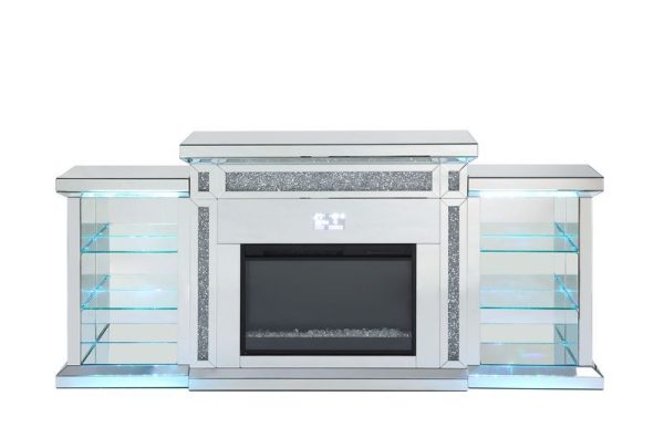 Noralie - Fireplace - Mirrored & Faux Diamonds Online Sale