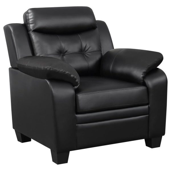 Finley - Upholstered Padded Arm Tufted Accent Chair - Black Online now