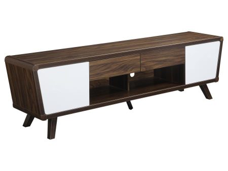 Alvin - 2 Door Engineered Wood TV Stand - Dark Walnut Sale