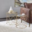 Flowie - Coffee Table (2 Piece) - Clear Glass & Gold Finish Online