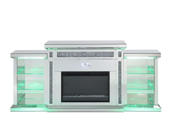 Noralie - Fireplace - Mirrored & Faux Diamonds Online Sale