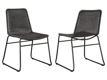 Dacy - Faux Rattan Metal Dining Side Chair (Set of 2) - Brown Cheap