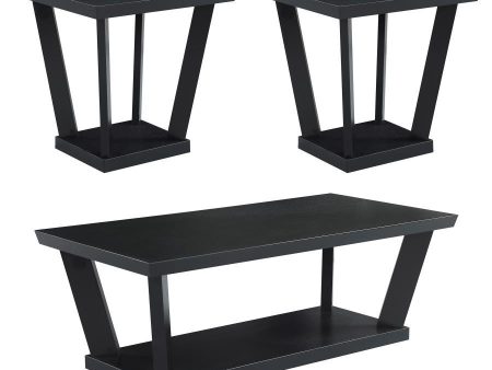 Aminta - 3 Piece Coffee And End Table Set - Black on Sale