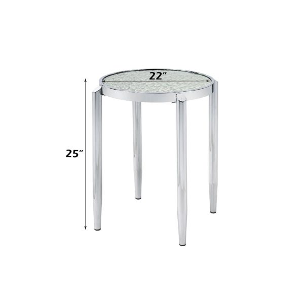 Abbe - End Table - Glass & Chrome Finish For Sale