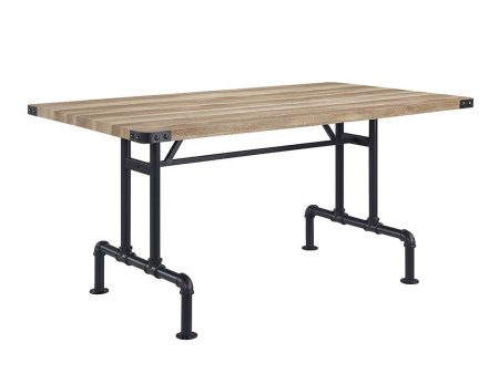 Edina - Dining Table - Oak & Sandy Black Finish Cheap