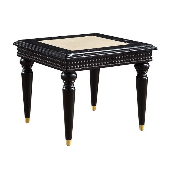 Tayden - End Table - Marble Top & Black Finish For Discount