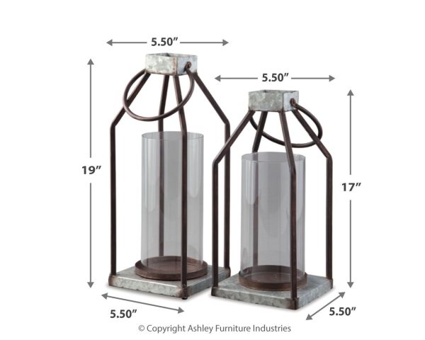 Diedrick - Gray   Black - Lantern Set (Set of 2) Online