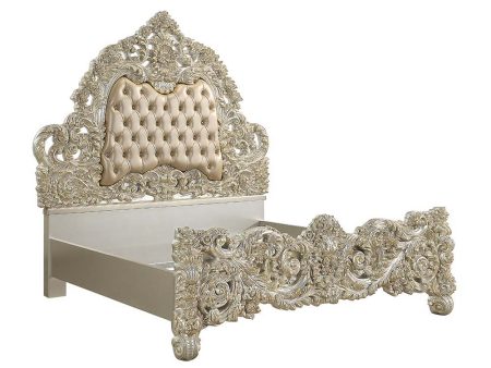 Sorina - Eastern King Bed - PU & Antique Gold Finish Online now