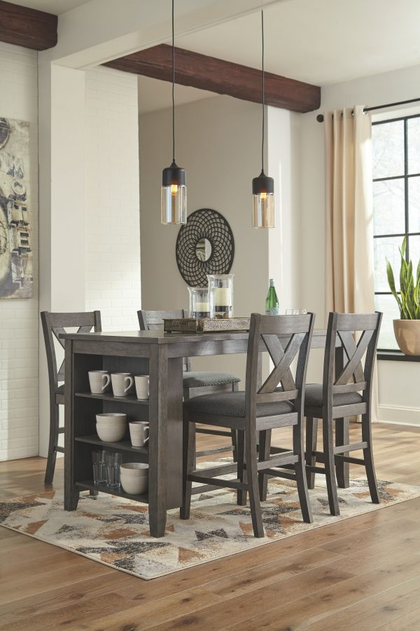 Caitbrook - Gray - Upholstered Barstool (Set of 2) on Sale