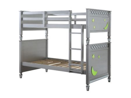 Valerie - Twin Over Twin Bunk Bed - Silver Finish For Sale