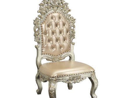 Sorina - Side Chair (Set of 2) - PU & Antique Gold Finish Hot on Sale