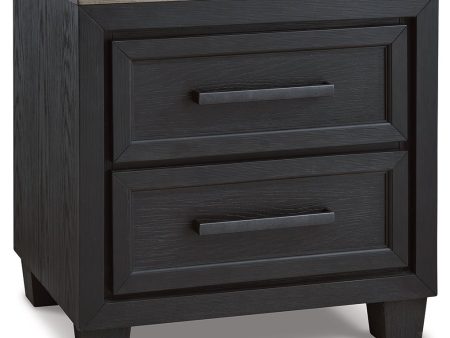 Foyland - Black   Brown - Two Drawer Night Stand Discount