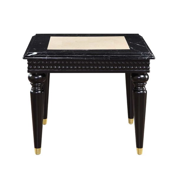 Tayden - End Table - Marble Top & Black Finish For Discount