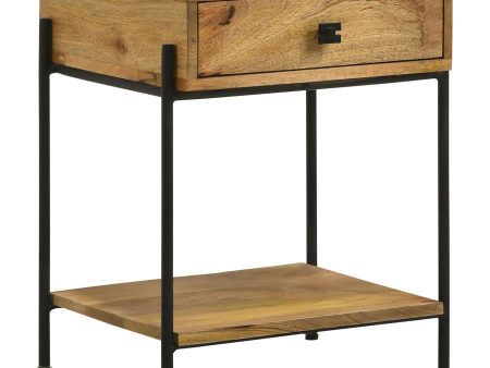 Declan - 1-Drawer Wood Accent Side Table - Natural Mango Online Hot Sale