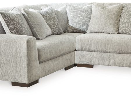 Regent Park - Pewter - 3-Piece Sectional Online Sale