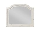 Jaqueline - Mirror - Light Gray Linen & Antique White Finish For Sale