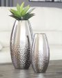 Dinesh - Silver Finish - Vase Set (Set of 2) Fashion