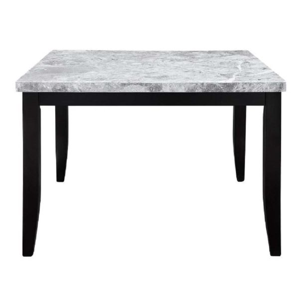 Hussein - Counter Height Table With Marble Top - Marble & Black Finish For Sale