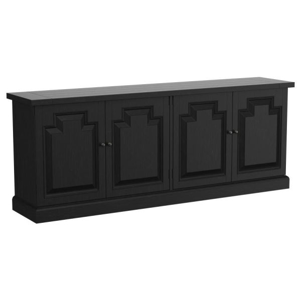 Florence - 4 Door Dining Sideboard Buffet - Distressed Black Online