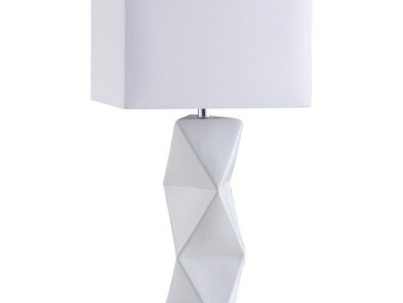 Camie - Rectangular Shade Geometric Table Lamp - White Online now