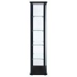 Delphinium - 5-Shelf Clear Glass Curio Display Cabinet - Black For Sale