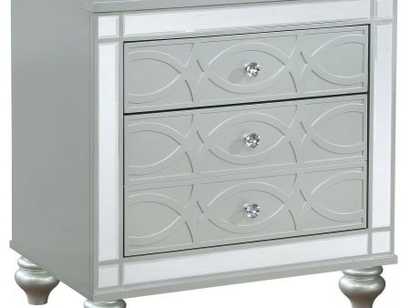 Gunnison - 2-Drawer Nightstand - Silver Metallic Fashion