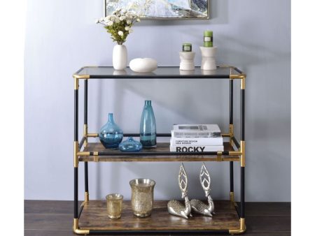 Heleris - Accent Table - Black Gold & Smoky Glass Online Hot Sale