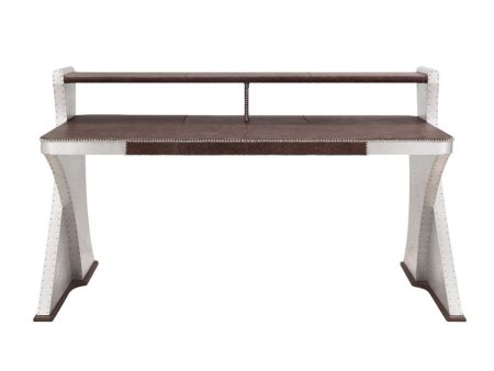 Brancaster - Desk - Retro Brown Top Grain Leather & Aluminum Hot on Sale