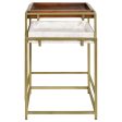 Bolden - 2 Piece Wood And Marble Top Nesting Table Set - Gold For Cheap