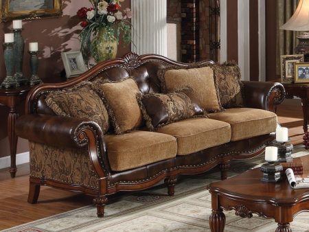 Dreena - Sofa (With 5 Pillows) - Dark Brown - 93  For Cheap