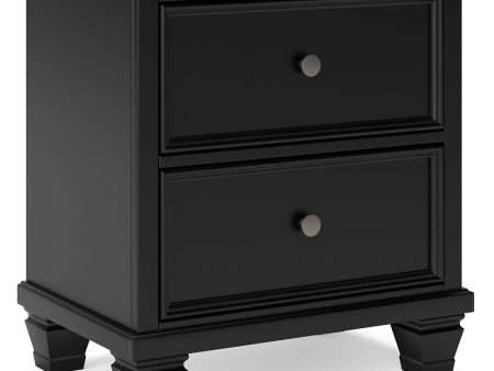 Lanolee - Black - Two Drawer Nightstand For Discount