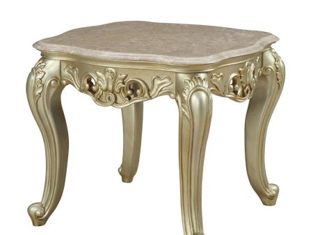 Gorsedd - End Table - Marble & Antique White Online