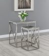 Betsy - 2-Piece Mirrored Stainless Steel Nesting Tables - Silver Sale