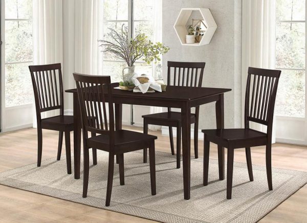 Gomez - 5 Piece Rectangular Dining Table Set - Cappuccino For Cheap