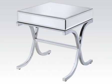 Yuri - End Table - Mirrored Top & Chrome Online Sale