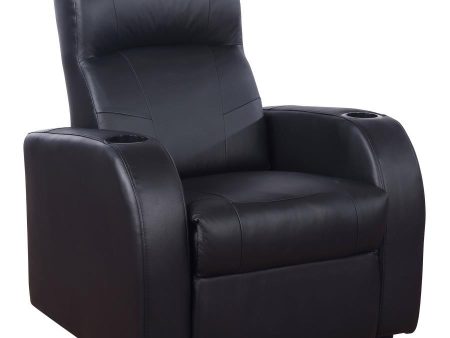 Cyrus - Upholstered Track Arm Recliner - Black Fashion