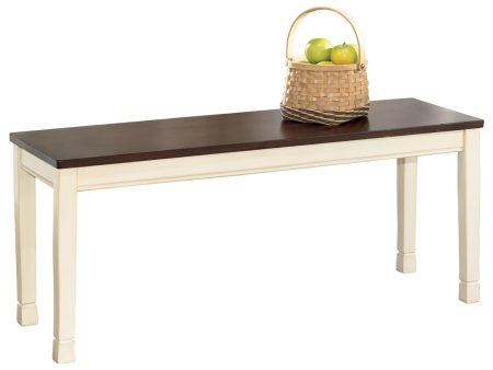 Whitesburg - Brown   Cottage White - Large Dining Room Bench Cheap