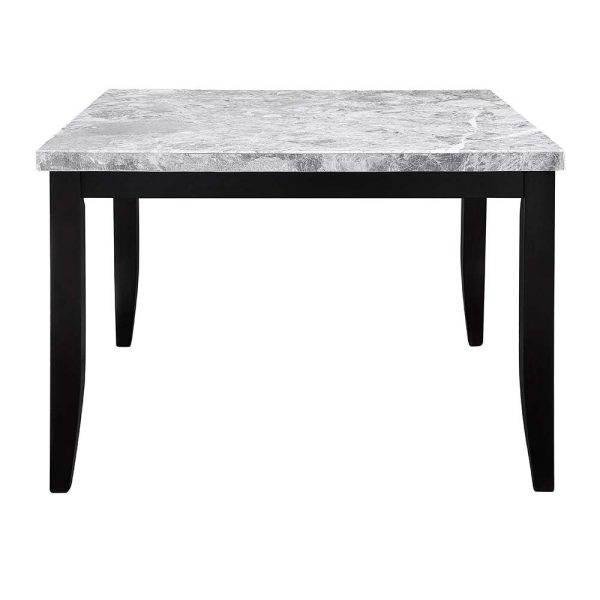 Hussein - Counter Height Table With Marble Top - Marble & Black Finish For Sale