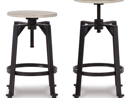 Karisslyn - Whitewash   Black - Swivel Stool (Set of 2) Online