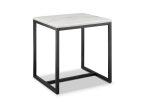 Torin - Rectangular End Table - White Marble And Matte Black Hot on Sale