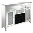 Melinda - 2-Door LED Mirrored Wine Storage Bar Cabinet - Silver on Sale