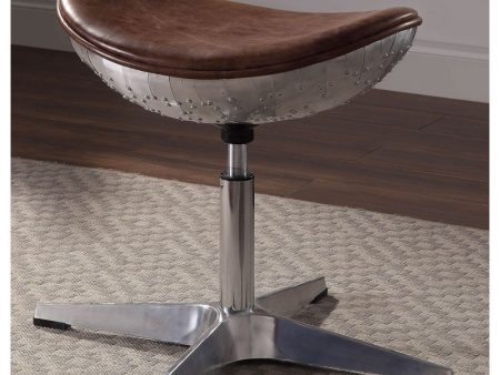 Brancaster - Stool - Retro Brown Top Grain Leather & Aluminum Online now