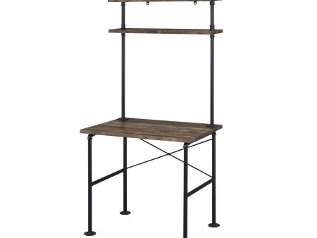 Ensata - Writing Desk - Rustic Oak & Black Finish Hot on Sale