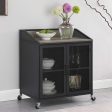 Arlette - 2 Door Mobile Home Bar Wine Cabinet - Sandy Black on Sale