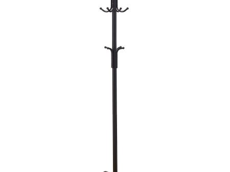 Collier - 12 Hook Freestanding Coat Rack Hat Hanger - Black For Sale