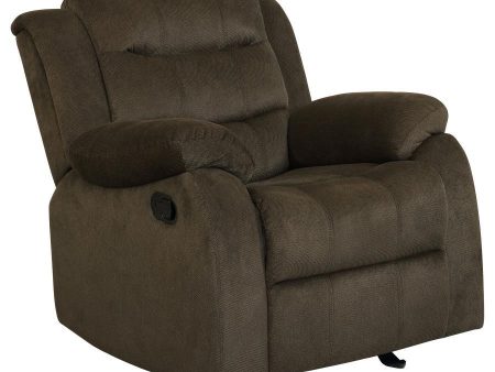 Rodman - Upholstered Padded Arm Glider Recliner - Olive Brown Online Hot Sale