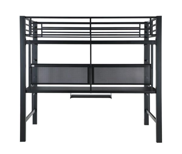 Avalon - Full Workstation Loft Bed - Black For Cheap