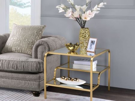 Astrid - End Table - Gold & Mirror Fashion