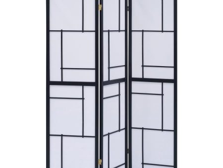 Damis - 3-Panel Room Divider Folding Shoji Screen - Black on Sale